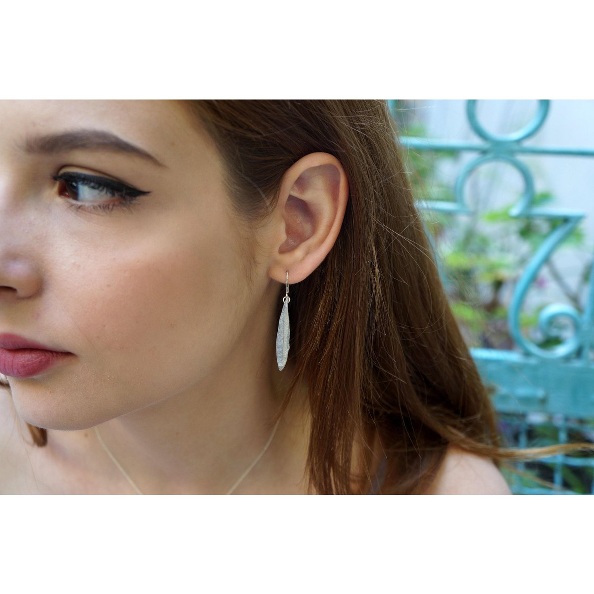 Gold & Silver Olive Leaf Earrings, Gold-Plated Sterling Silver Jewelry, Handmade Dangle Earrings, Gift for Her, Birthday Gift for Women