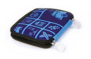 Volkswagen VW T1 Bus Neopreen Portemonnee met Rits - Surf/Blauw