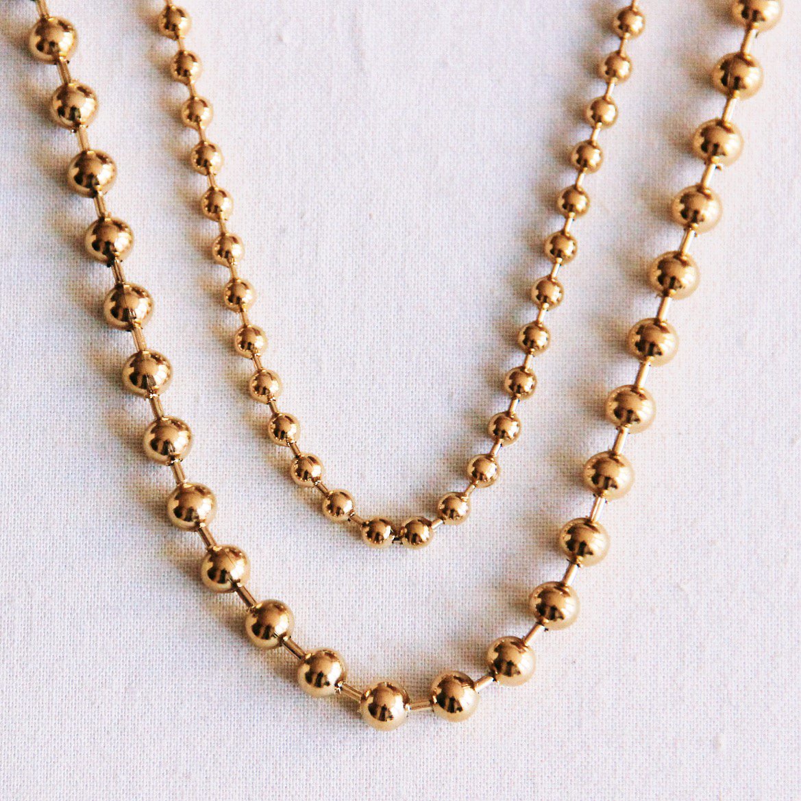 Collar de cadena doble de bolas de acero XL