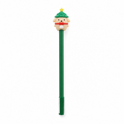 Christmas themed fancy pen - Little green dog