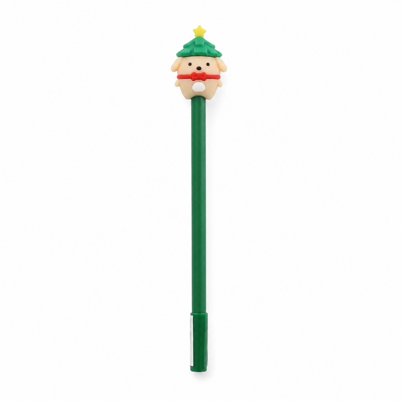 Bolígrafo de fantasía con motivos navideños - Perrito verde