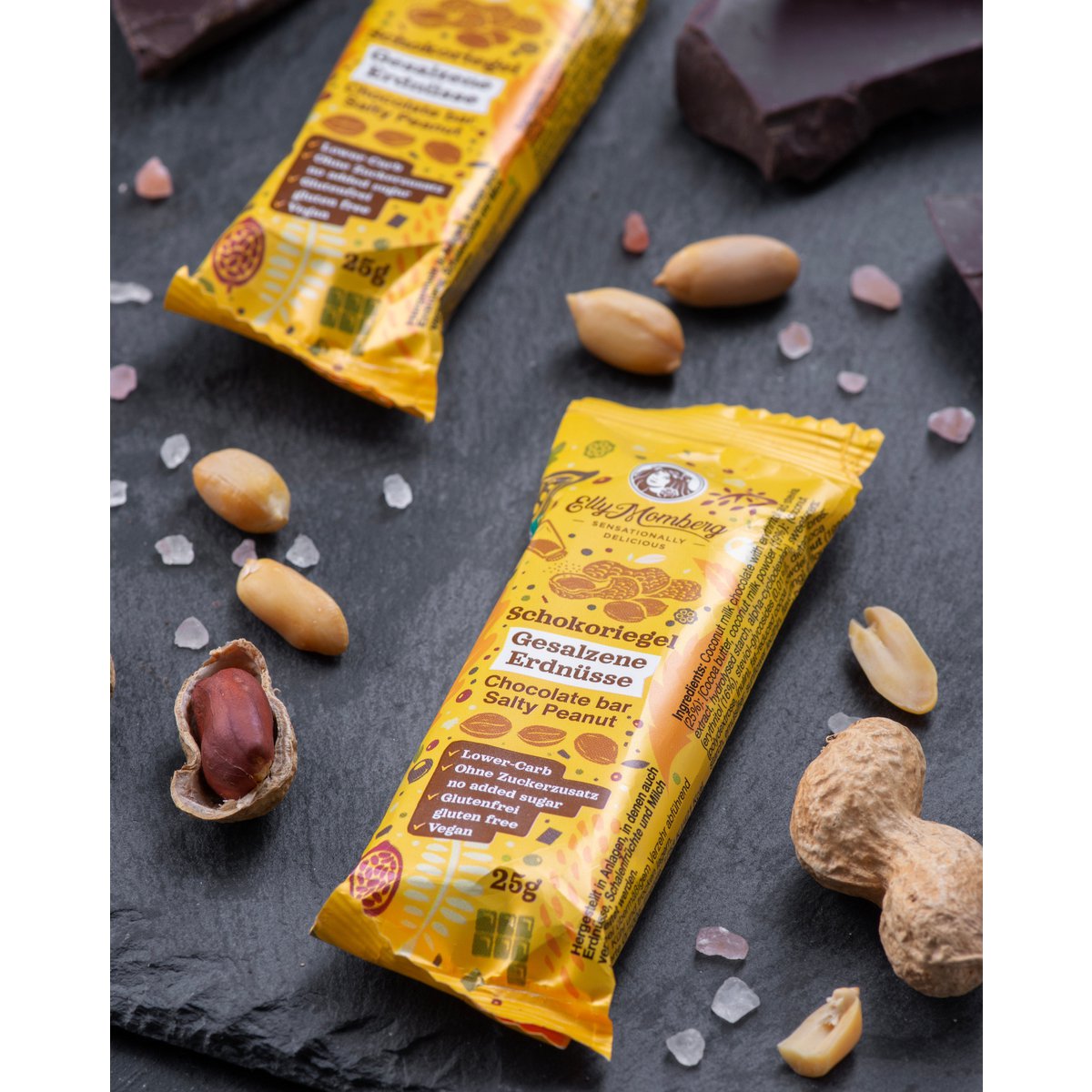 Tavoletta di cioccolato Gourmet "Salty Peanut" 25g - Cioccolato vegano, senza zuccheri aggiunti e senza glutine