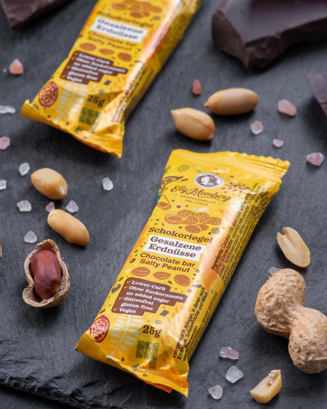 Gourmet chokoladebar "Salty Peanut" 25g - Vegansk chokolade, uden tilsat sukker og glutenfri