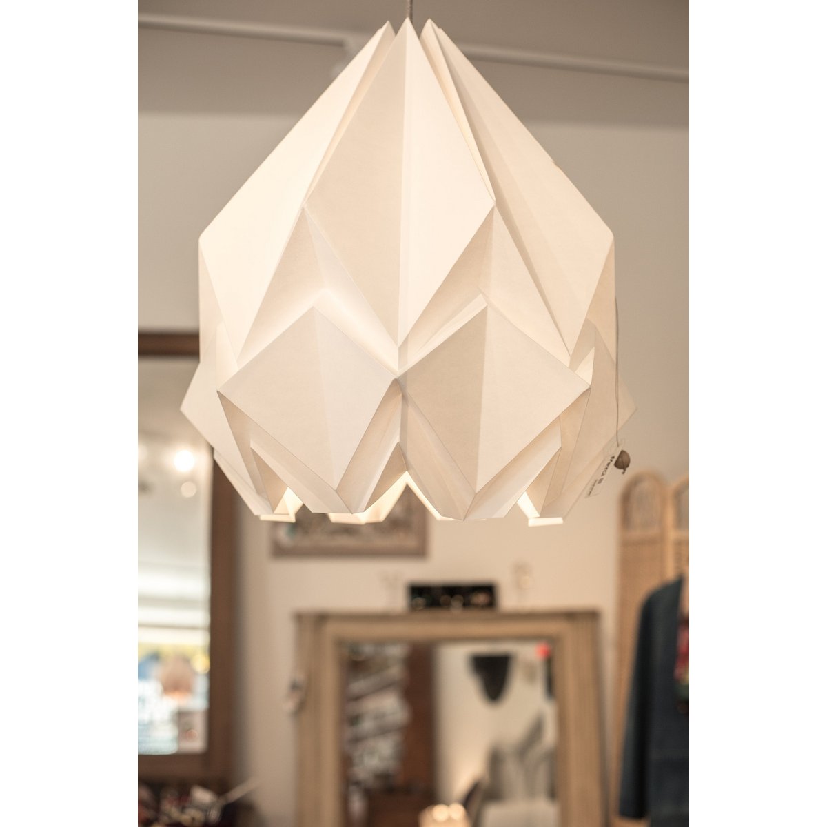 Papir Origami Solid Color Hængelampe - Størrelse XL