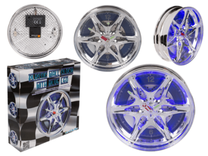 Rim clock with blue LED,