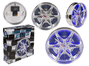 Rim clock with blue LED,