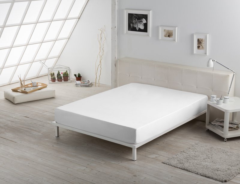 Bajera justerbar satén farve blanco - Cama de 200 (stor 210 y alto 35 cm) - 100% algodón - 300 hilos. Gramage: 118