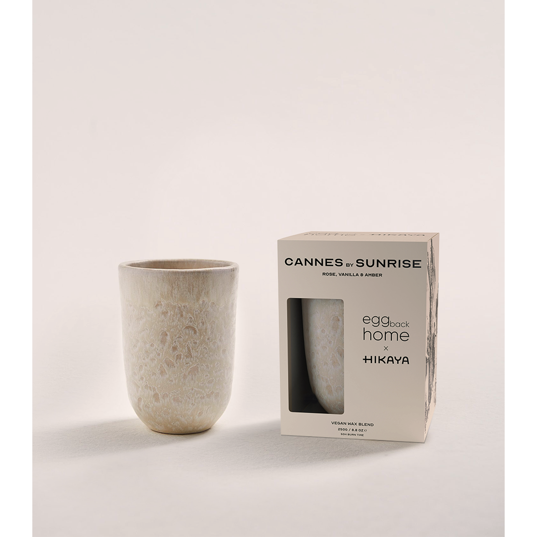 Ceramic Candle Cannes by Sunrise - Rose, Vanilla & Amber
