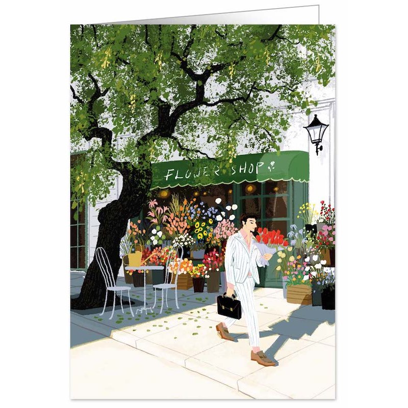 MAN WITH FLOWERS