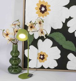 Schreibtischlampe Design LED auf Batterie weiß, mit Wandmontage