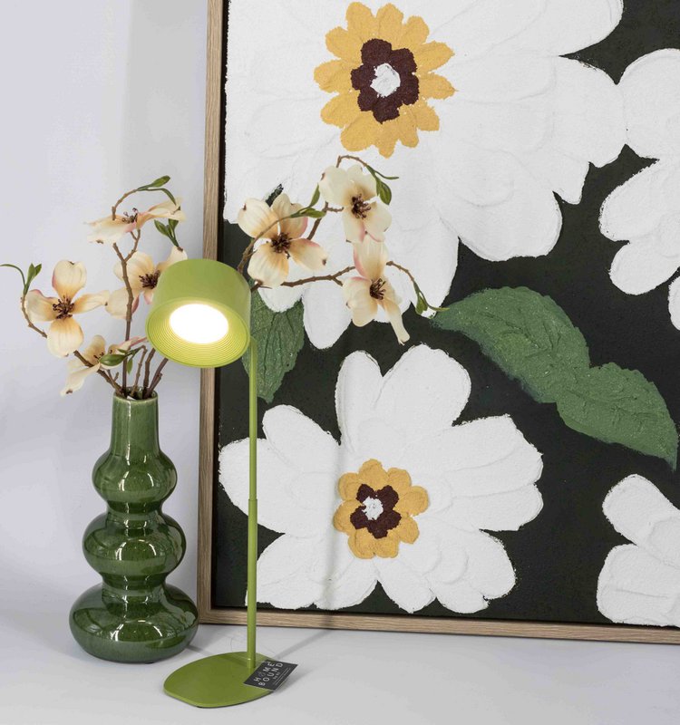 Schreibtischlampe Design LED auf Batterie weiß, mit Wandmontage