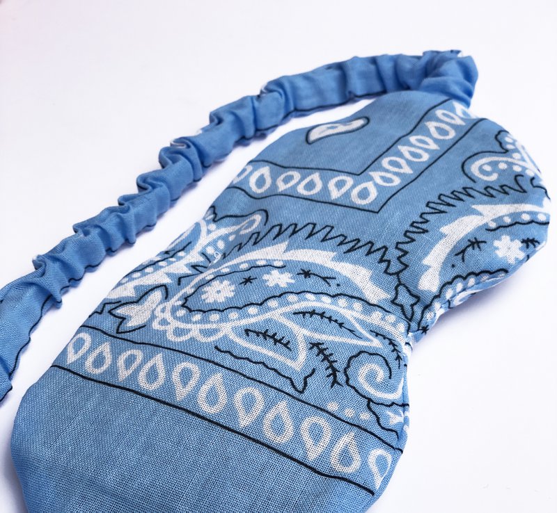Afslappende øjenmaske - hørfrø og lavendel - Sky Blue Bandana