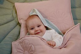 Set copri bambino in fiore di lino "Rosa chiaro"