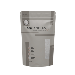 Mist grey pillar candles, available in 250 GR and 500 GR sizes.