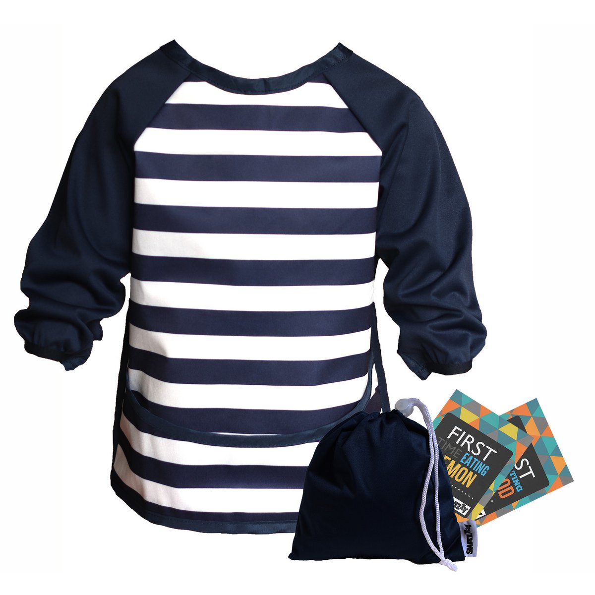 Snazzy Kid Waterproof Long Sleeve Bib - Navy