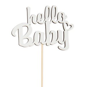 Holz-Stecker "hello Baby" 8x1pc