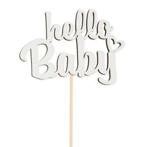 Holz-Stecker "hello Baby" 8x1pc