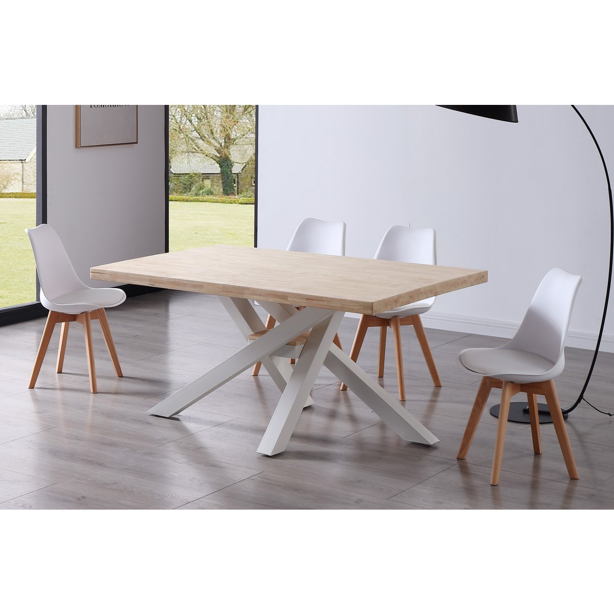 FIXED DINING TABLE XENA 160 NORDISH OAK / WHITE. OK1064 (8472)