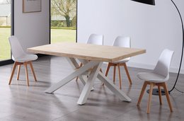 TAVOLO DA PRANZO FISSO XENA 160 ROVERE NORDICO / BIANCO. OK1064 (8472)
