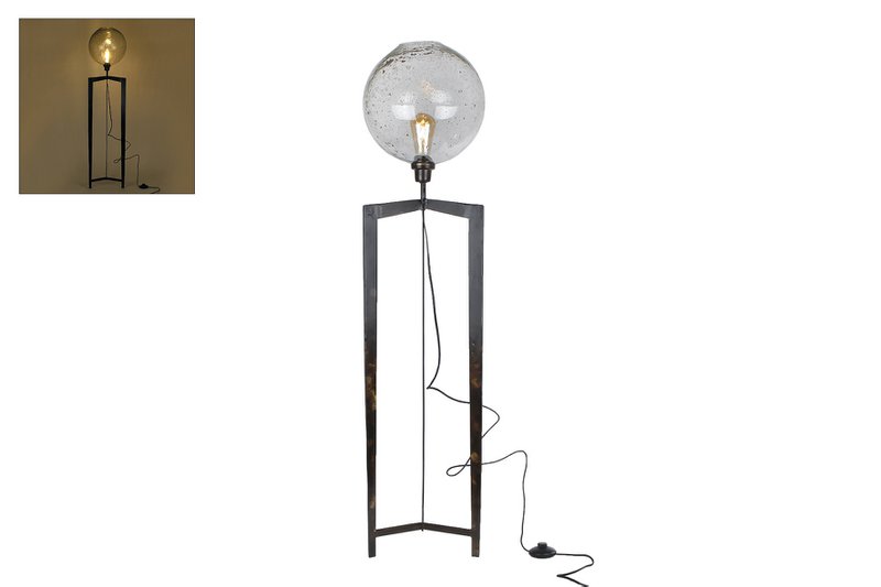 Gulvlampe Melle brun glas-metal 30x30x135cm