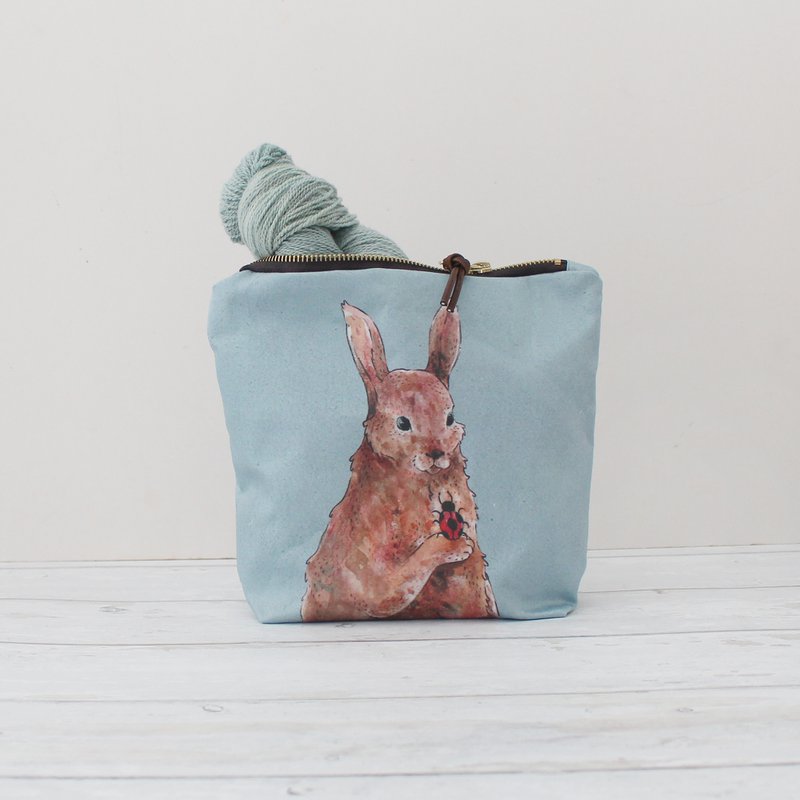 Pénélope le lapin | Grande pochette zippée | Sac de rangement | Trousse de maquillage