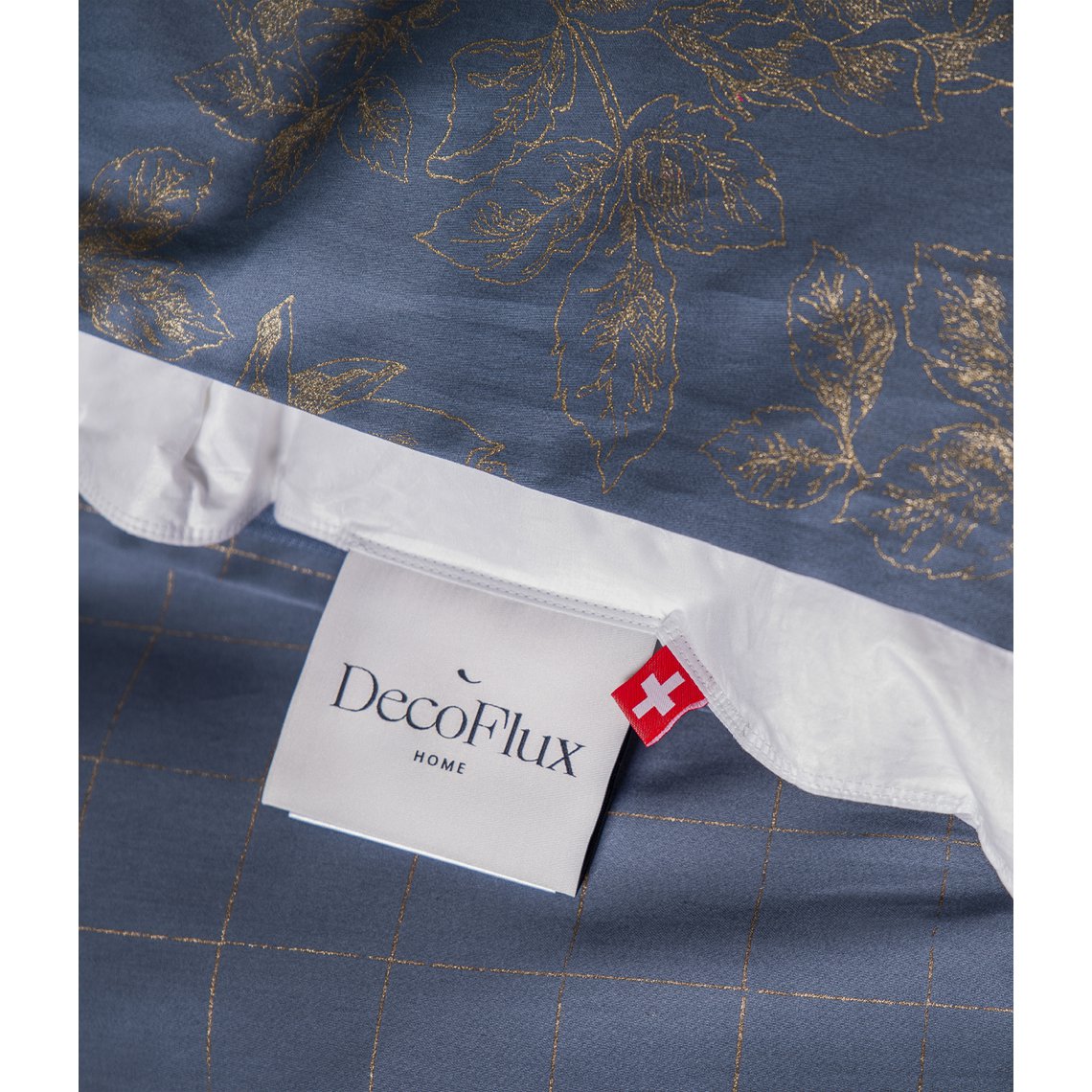 Satin-Bettwäsche-Set Rose Line Silver Blue/Chess IQ Silver Blue