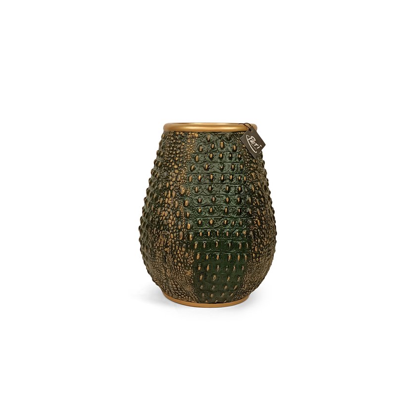 Vase Crocodile Green S