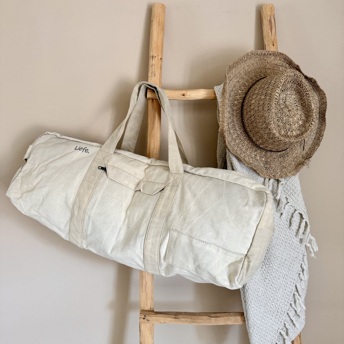 MultiBag blanco light canvas (travel, yoga, beachbag)