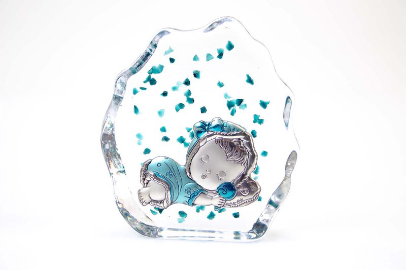 Birth gift Boy - height 11 cm - Crystal - Handmade