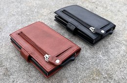 Tarjetero de piel + organizador de llaves marrón — set de regalo para hombre — Lundholm Örebro Safety Wallet