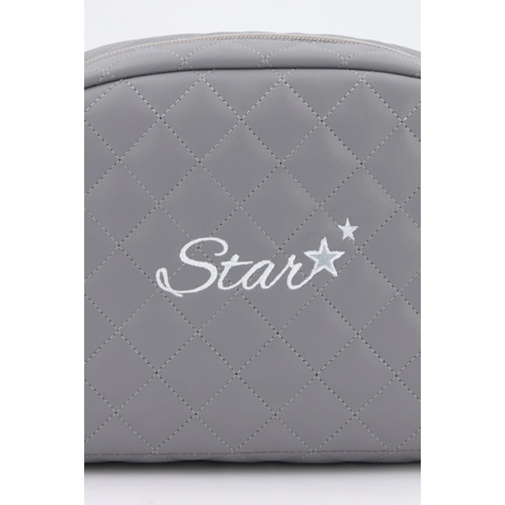 Trousse de toilette brodée matelassée pour bébé, étoile, bleu