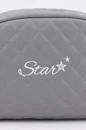 Trousse de toilette brodée matelassée pour bébé, étoile, bleu
