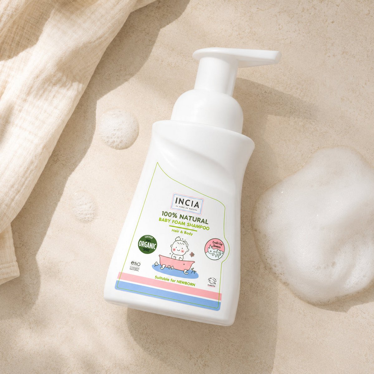 INCIA Natürlich schäumendes Baby-Shampoo