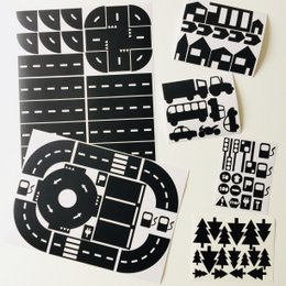 Juego de descuento de pegatinas Sticky Roads play (blanco o negro)