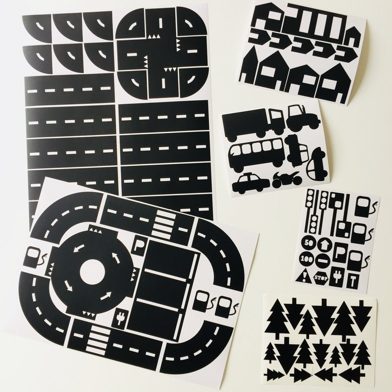 Juego de descuento de pegatinas Sticky Roads play (blanco o negro)