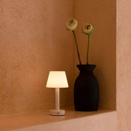 Zoë Witte Houten Oplaadbare Tafellamp