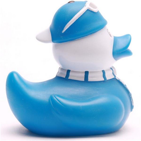 Pato de goma aficionado al fútbol azul y blanco - pato de goma