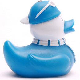 Tifoso di calcio papera di gomma blu e bianco - papera di gomma