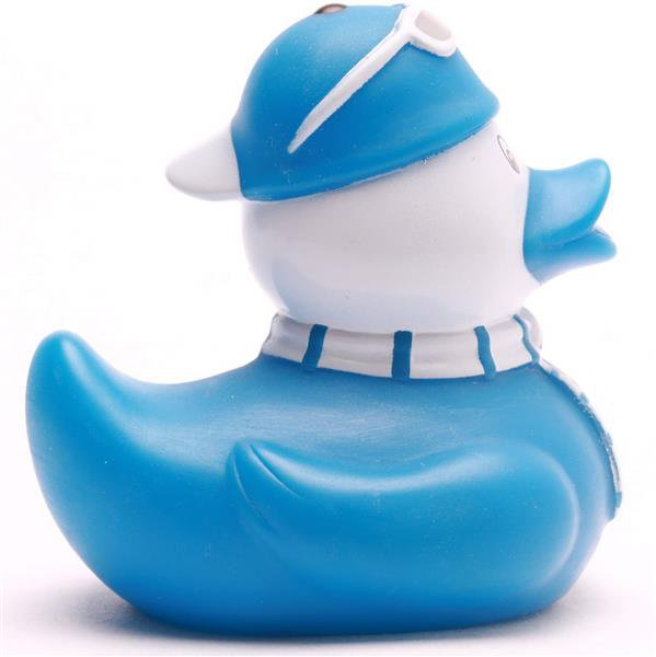 Tifoso di calcio papera di gomma blu e bianco - papera di gomma