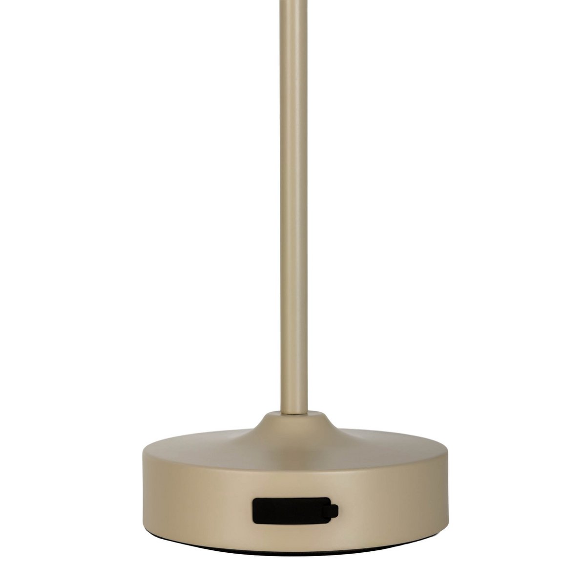 LED -batteri/ bordlampe "Pina" 30 cm høj, lavet af metal (beige) og glas (hvid), integrerede LED'er, varm hvidt