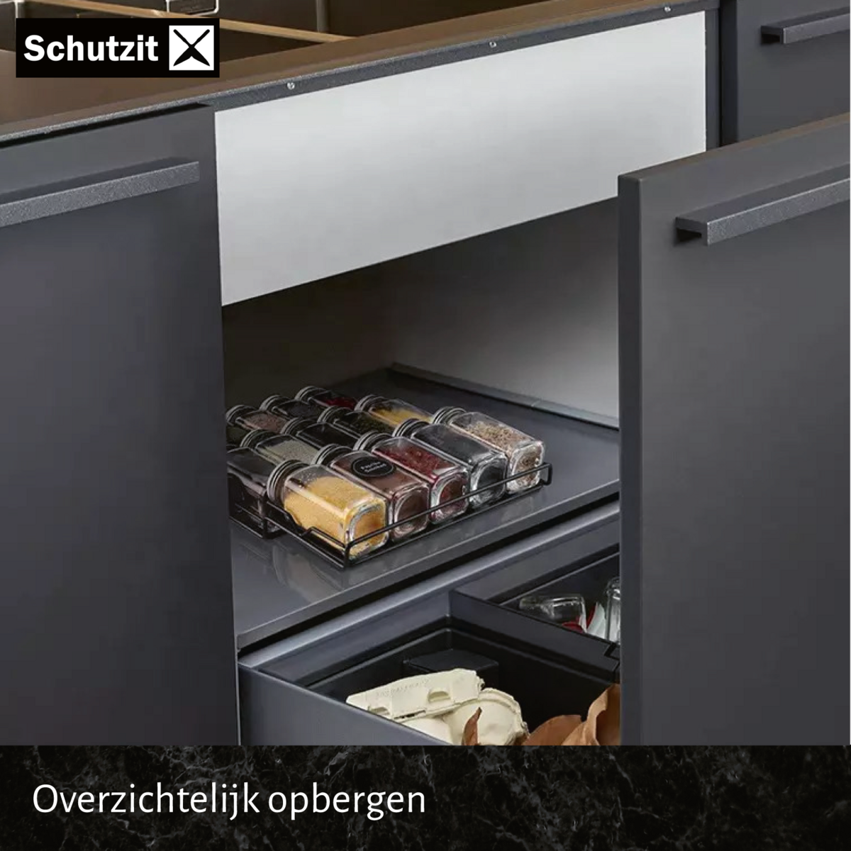 Kruidenrek liggend voor lade