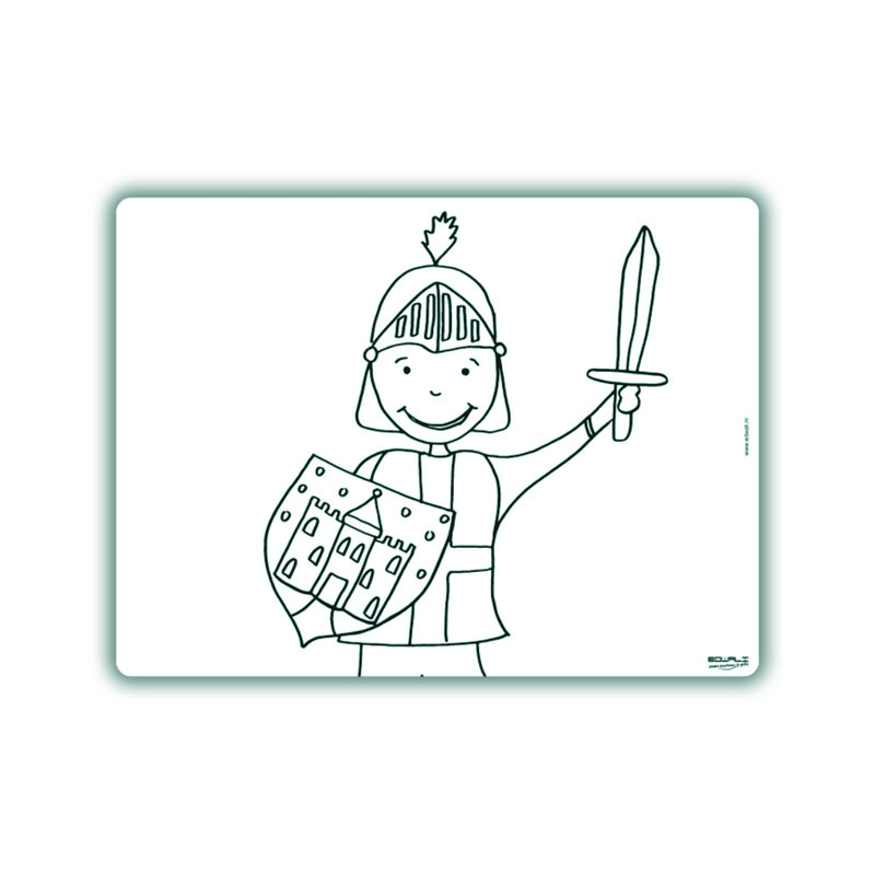 Herkleurbare placemat Ridder Lancelot
