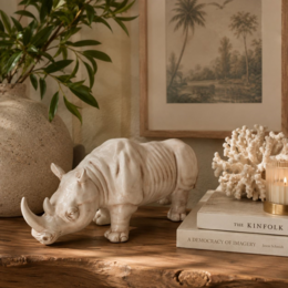 Antikes Nashorn aus Keramik, H 25 x 50 x 18 cm