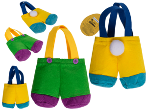 Felt collecting bag, Bunny trousers, 10 x 9 cm;