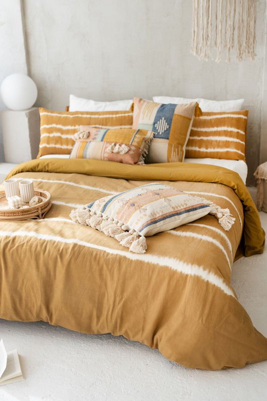 Set biancheria da letto Shibori - copripiumino 220 x 240 cm e due cuscini 40 x 80 cm | Acetosa