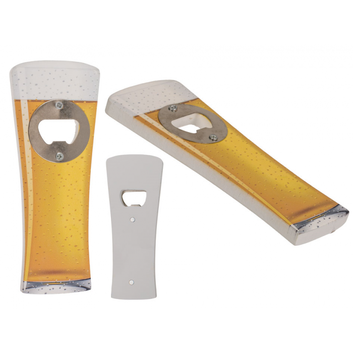 Vaso de cerveza abrebotellas