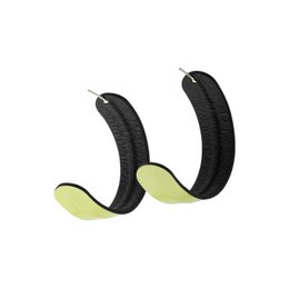 Line hoop earrings green