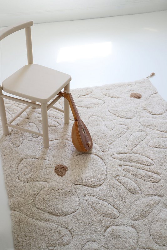 Wasbaar katoenen kinderkamertapijt met bloemenpatroon GENTLE FLORA