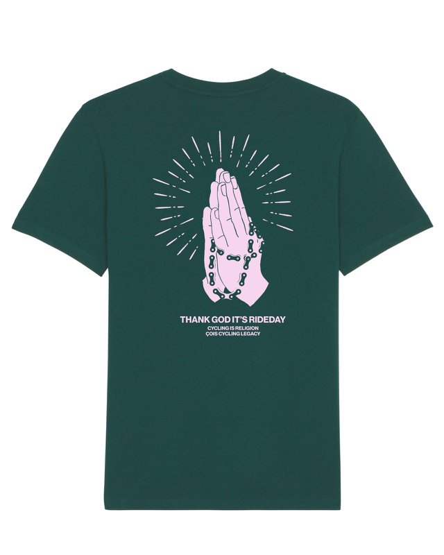 Il ciclismo è religione T-shirt da ciclismo unisex (verde)
