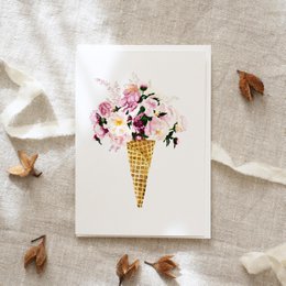 Wenskaart Bloemkegel